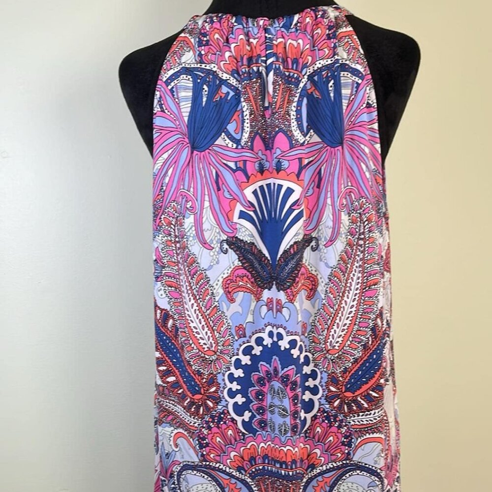 Inc Halter Style 1X Dress Retro Mod‎ GoGo Vibe Wedding Guest Vacation Resort MCM - Picture 4 of 7